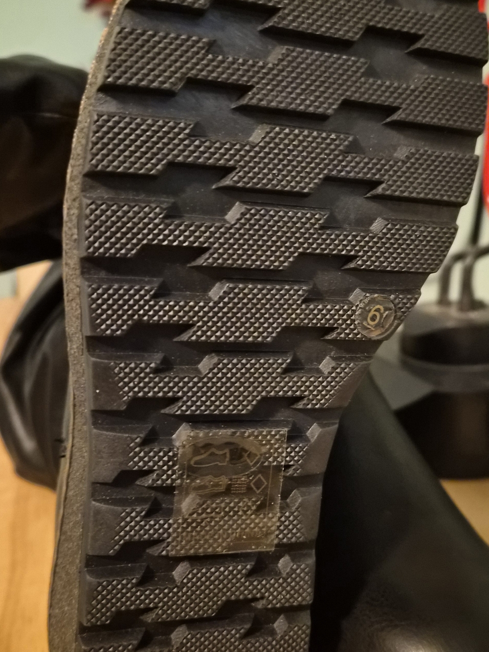 Black Rubber Lug Sole Boots - Single Boot Photo